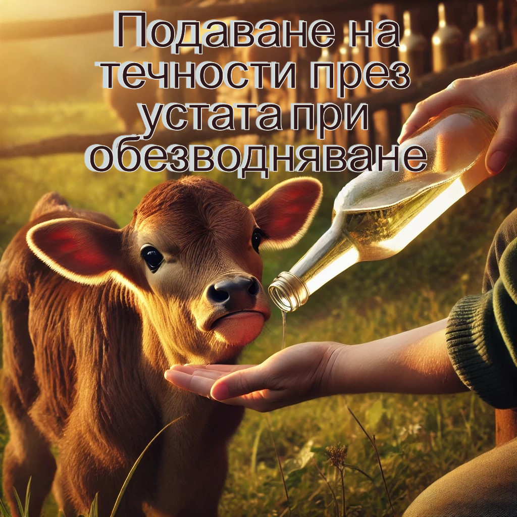 При обезводняване на телетата подаването на течности през устата е много ефикасно